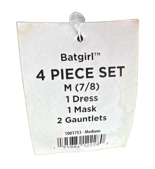 Rubies Batgirl Costume Size M 7/8 4 Piece Set 3