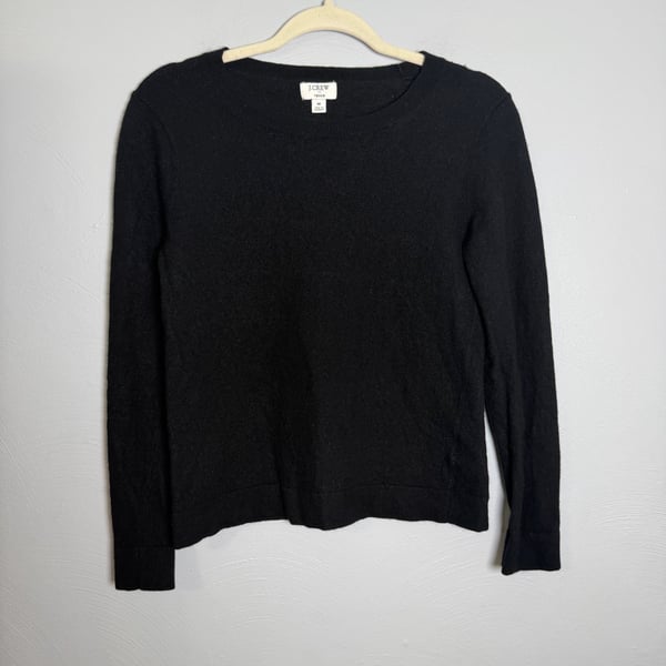 J. Crew Teddie Sweater Size M Black Wool Blend Pullover