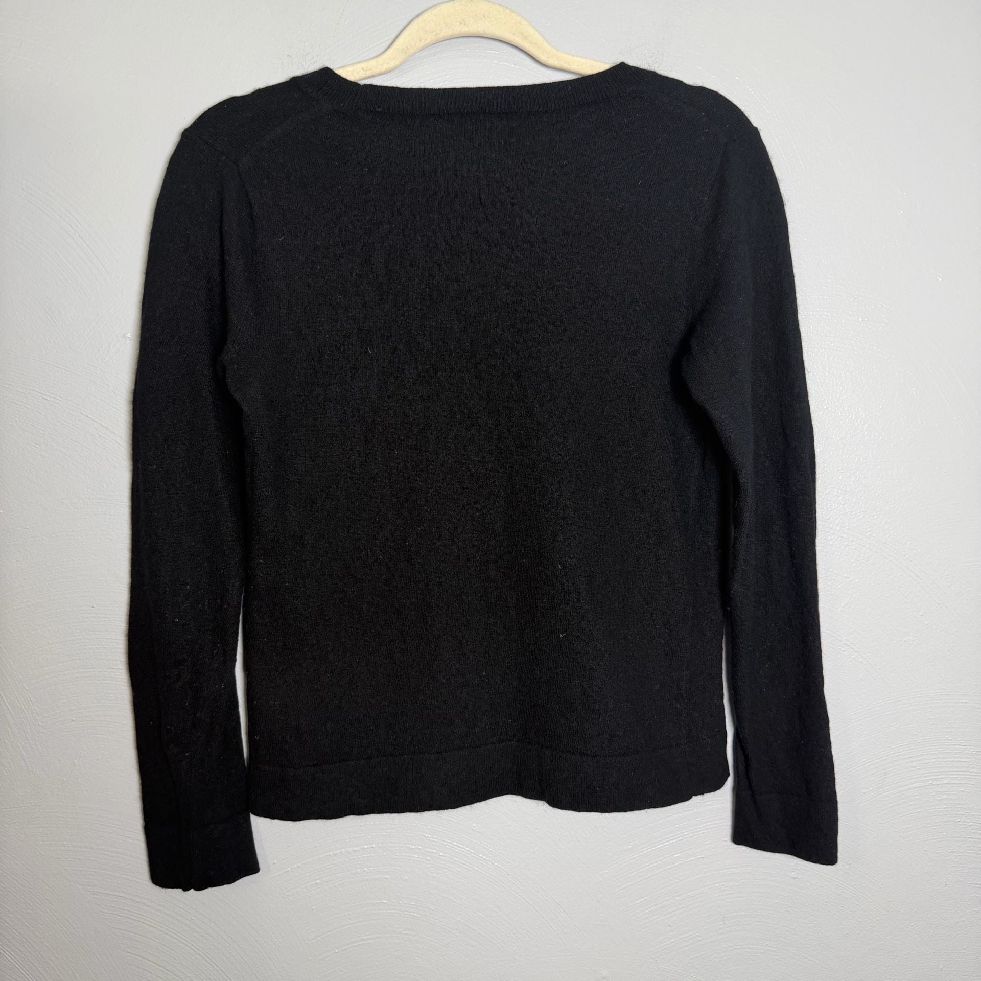 J. Crew Teddie Sweater Size M Black Wool Blend Pullover 3