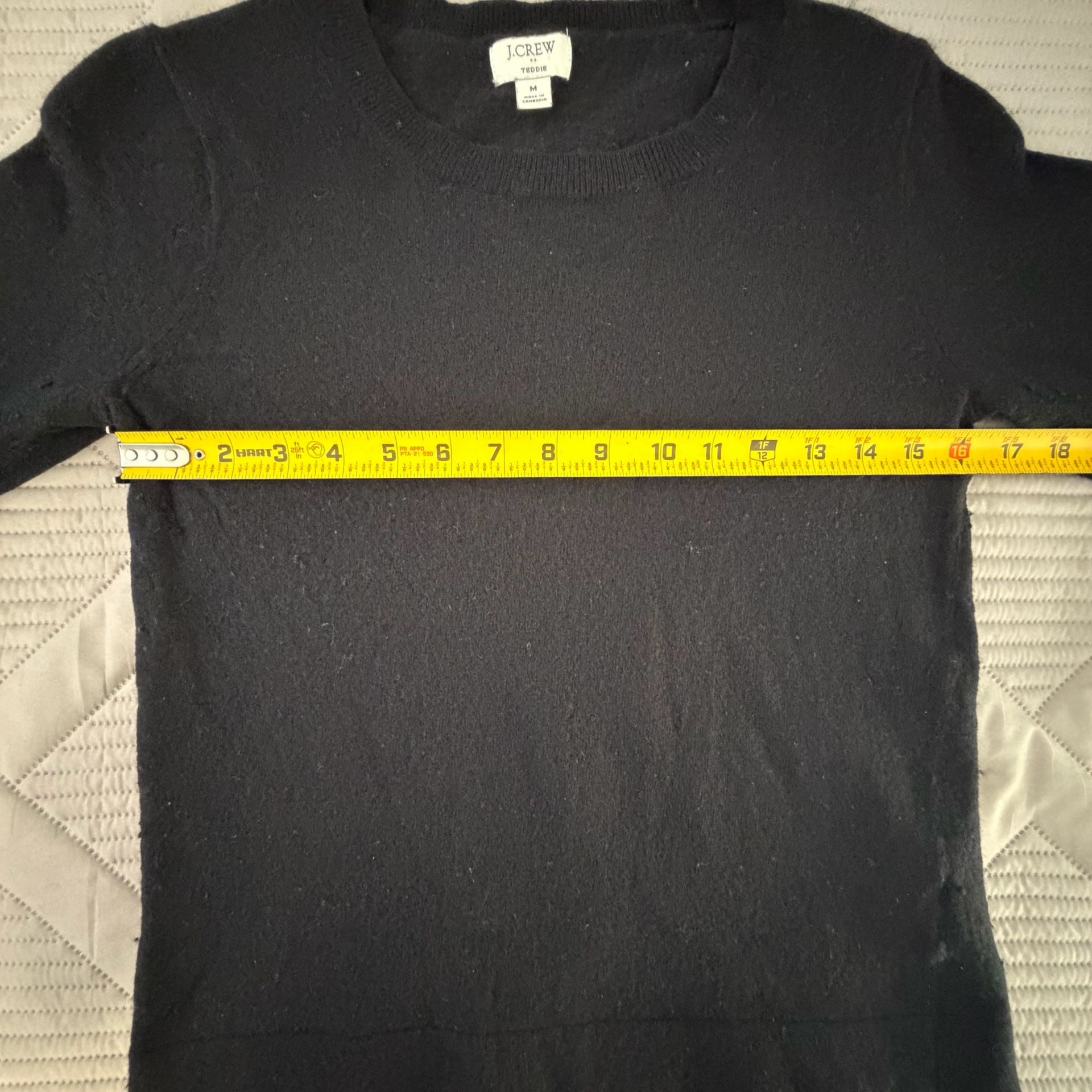 J. Crew Teddie Sweater Size M Black Wool Blend Pullover 4