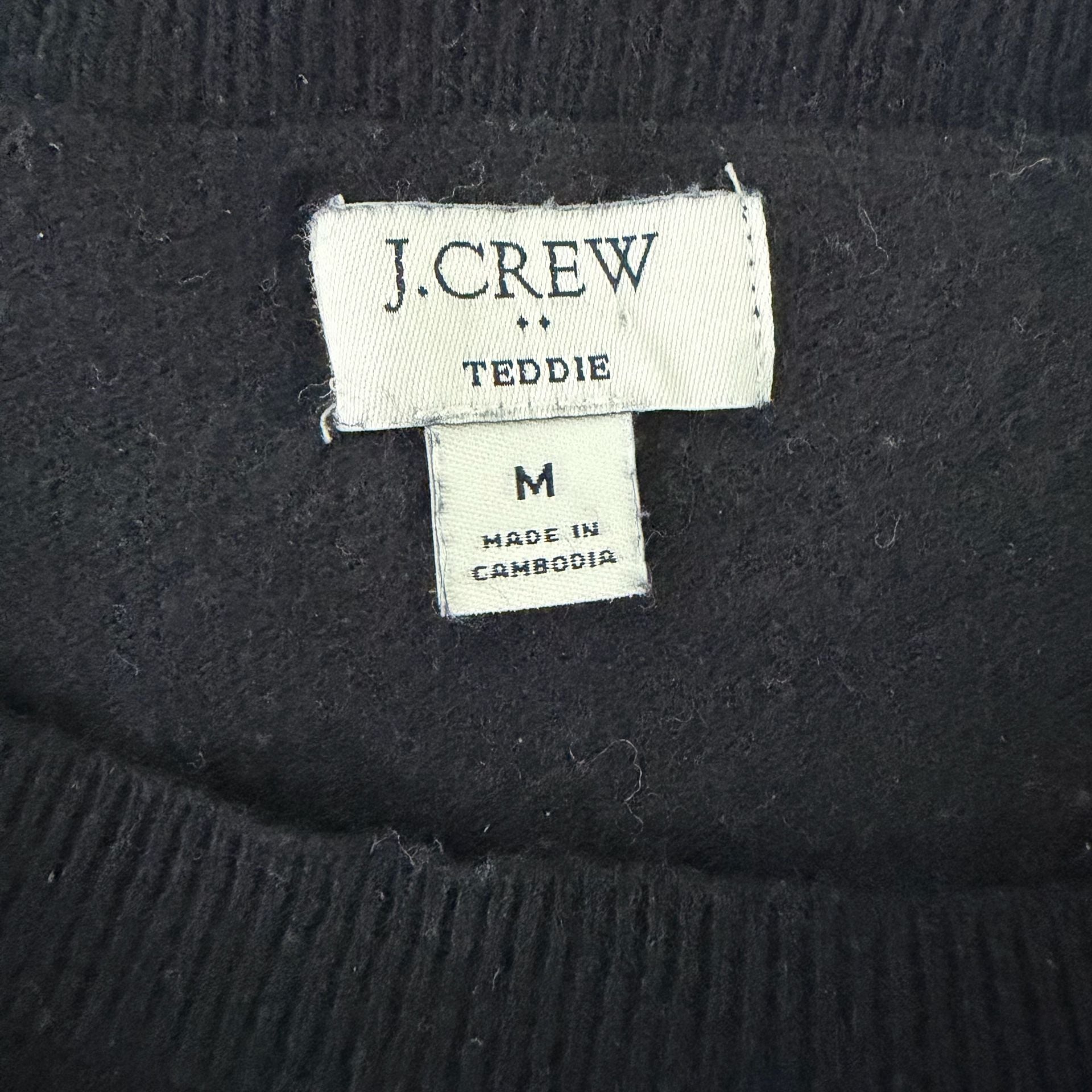 J. Crew Teddie Sweater Size M Black Wool Blend Pullover 6