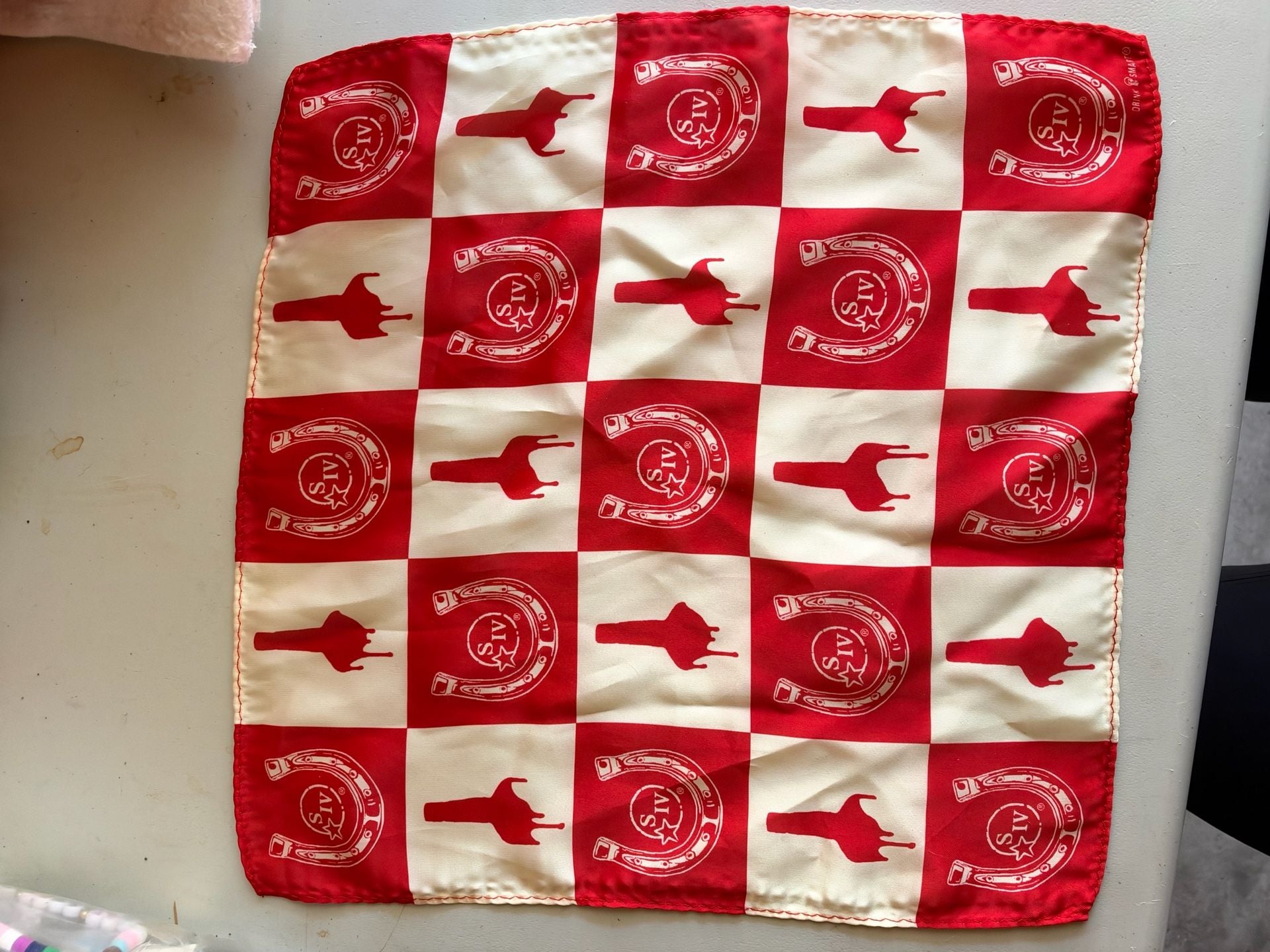 Maker's Mark Red & White Checkered Pocket Square & Bow Tie Set 1