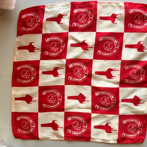 Maker's Mark Red & White Checkered Pocket Square & Bow Tie Set