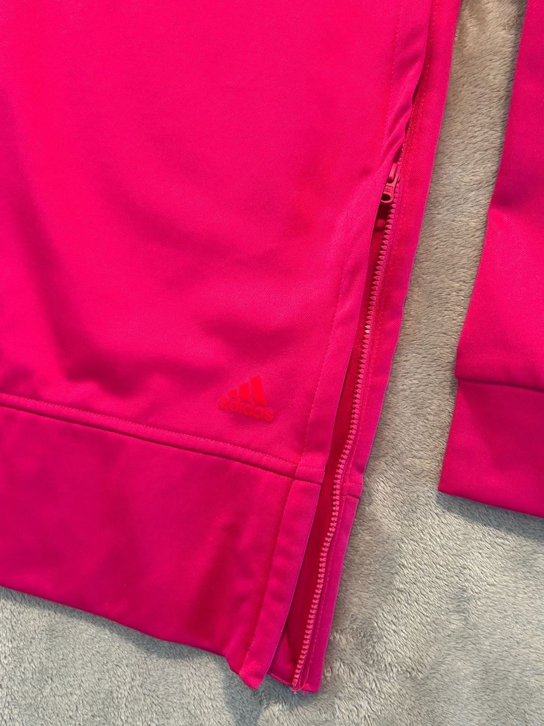 Adidas Crew Neck Sweatshirt Size M Pink Training Pullover Side Zips 7
