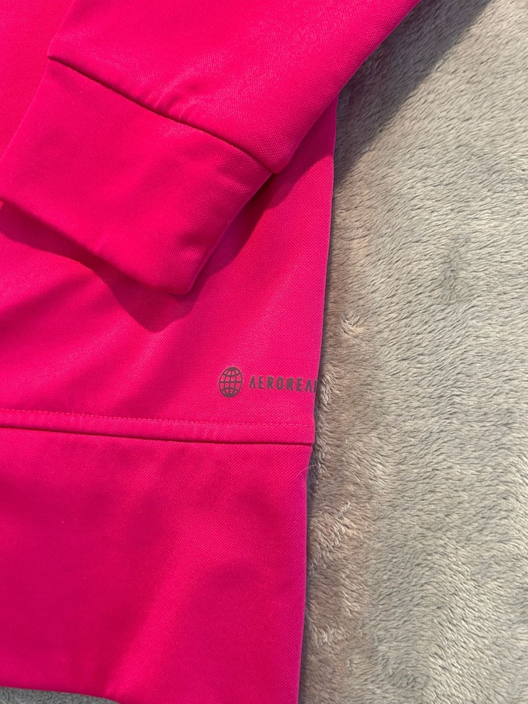 Adidas Crew Neck Sweatshirt Size M Pink Training Pullover Side Zips 9