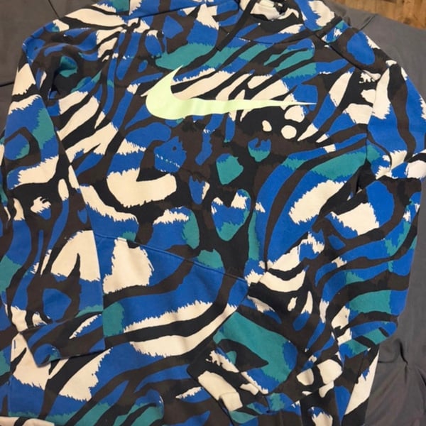 Nike Blue Camo Swoosh Hoodie