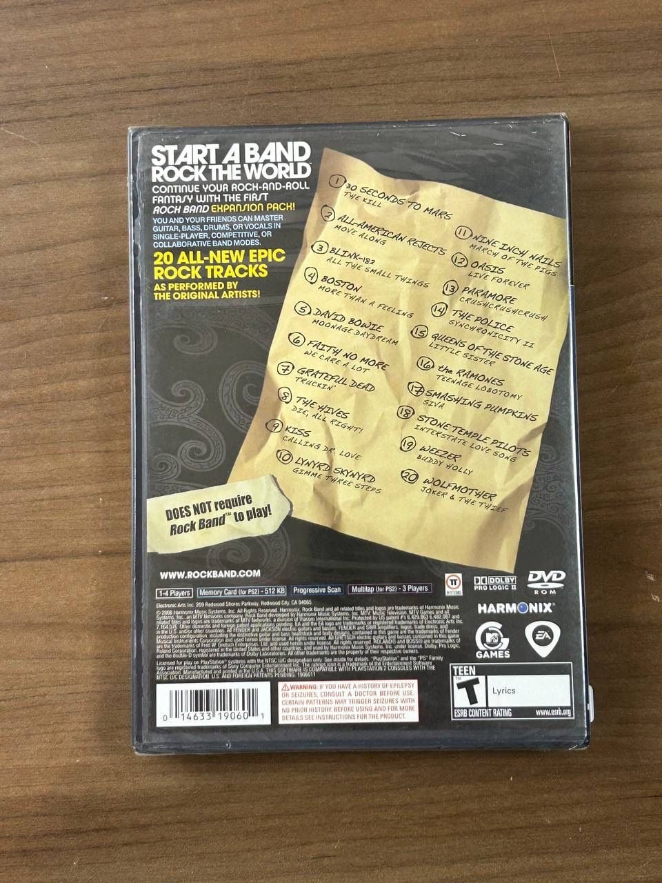 Rock Band Track Pack Volume 1 Sony PlayStation 2 PS2 2008 Sealed New 3