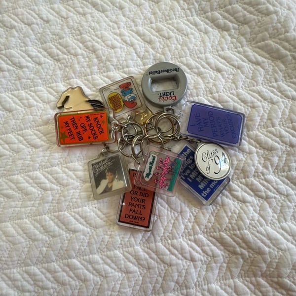 Vintage 90s Novelty Quote Keychain Lot Assorted Quotes
