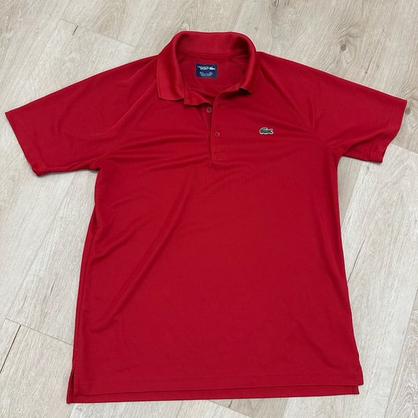 Lacoste Sport Ultra Dry Polo Size US L Red Technical Pique