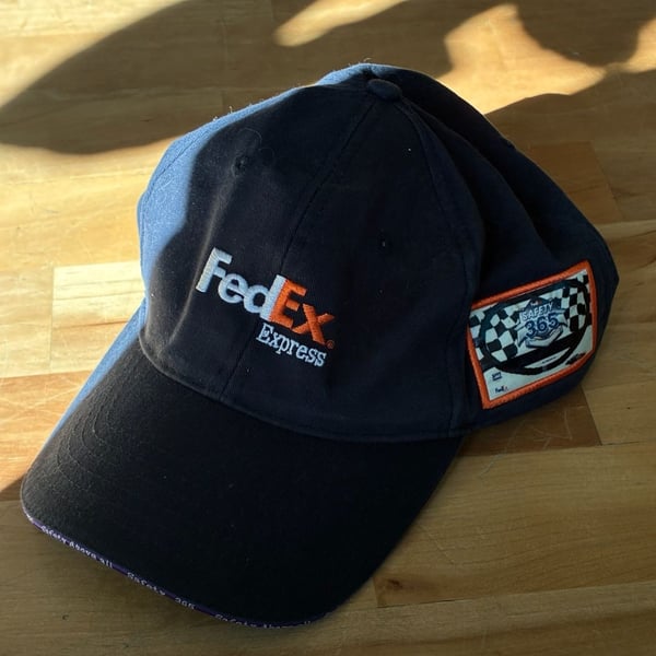 Denny Hamlin #11 FedEx Racing Embroidered Spell Out Legend Strapback Hat Cap