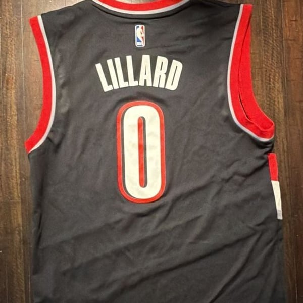 Adidas Damian Lillard Portland Trail Blazers Jersey Size M Black #0