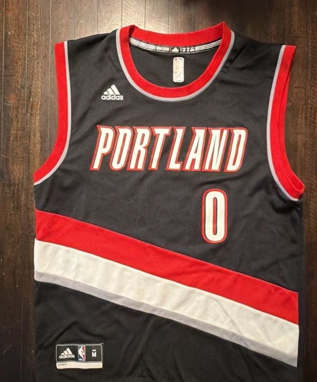 Adidas Damian Lillard Portland Trail Blazers Jersey Size M Black #0 3