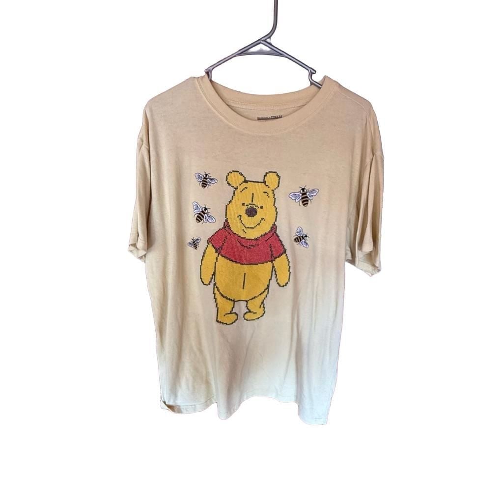 Freeze Disney Winnie The Pooh Cross Stitch T-Shirt Size XL Yellow 1