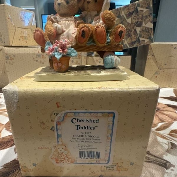 Cherished Teddies Tracie And Nicole Side By Side With Friends Figurine #726621