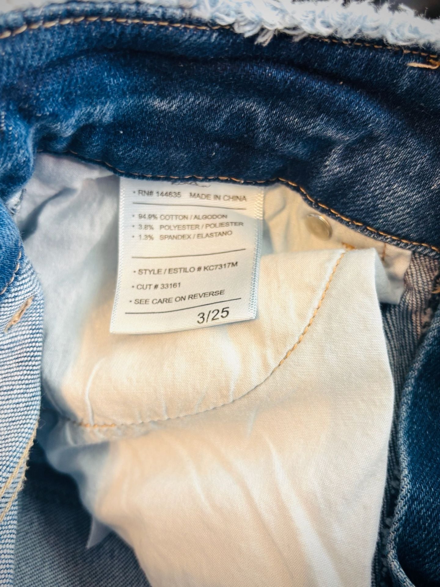 KanCan Skinny Jeans Size 7/27 Blue Distressed Raw Waist & Hem 9