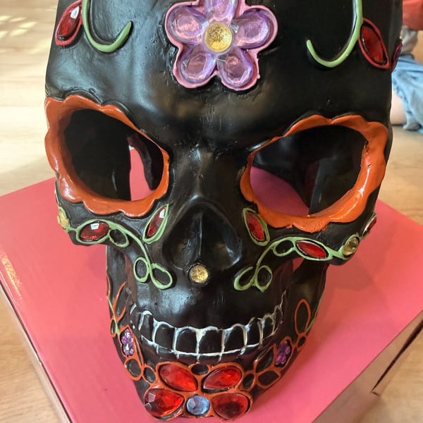 Pink Zebra Gemstone Sugar Skull Accent Shade