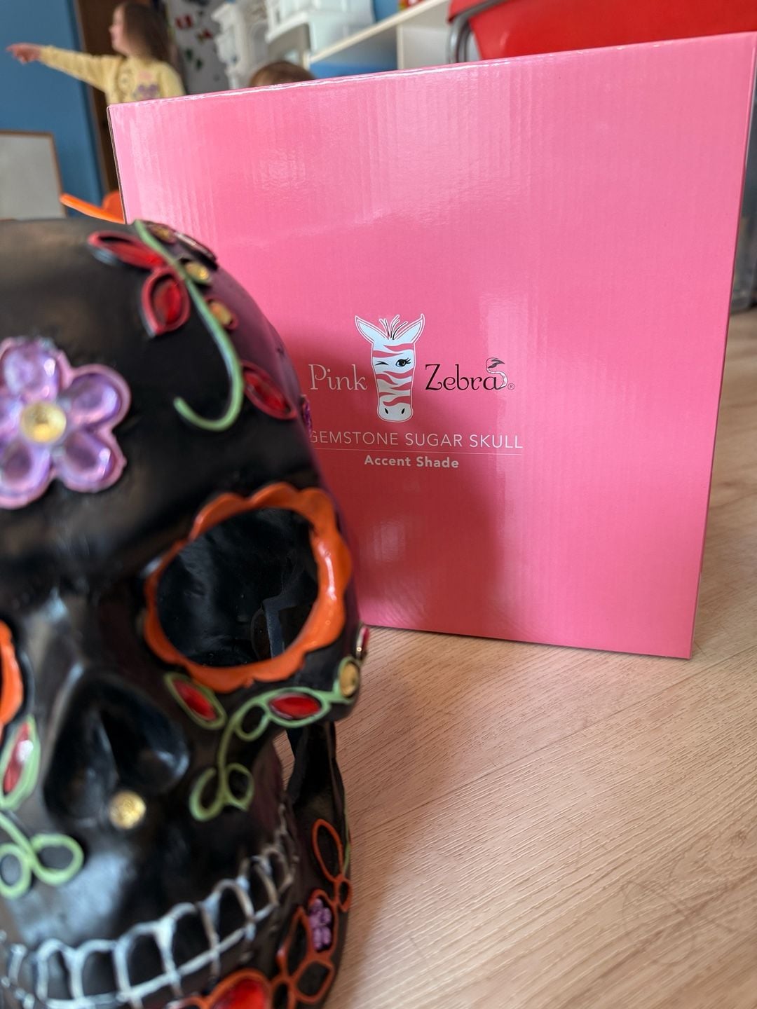 Pink Zebra Gemstone Sugar Skull Accent Shade 9