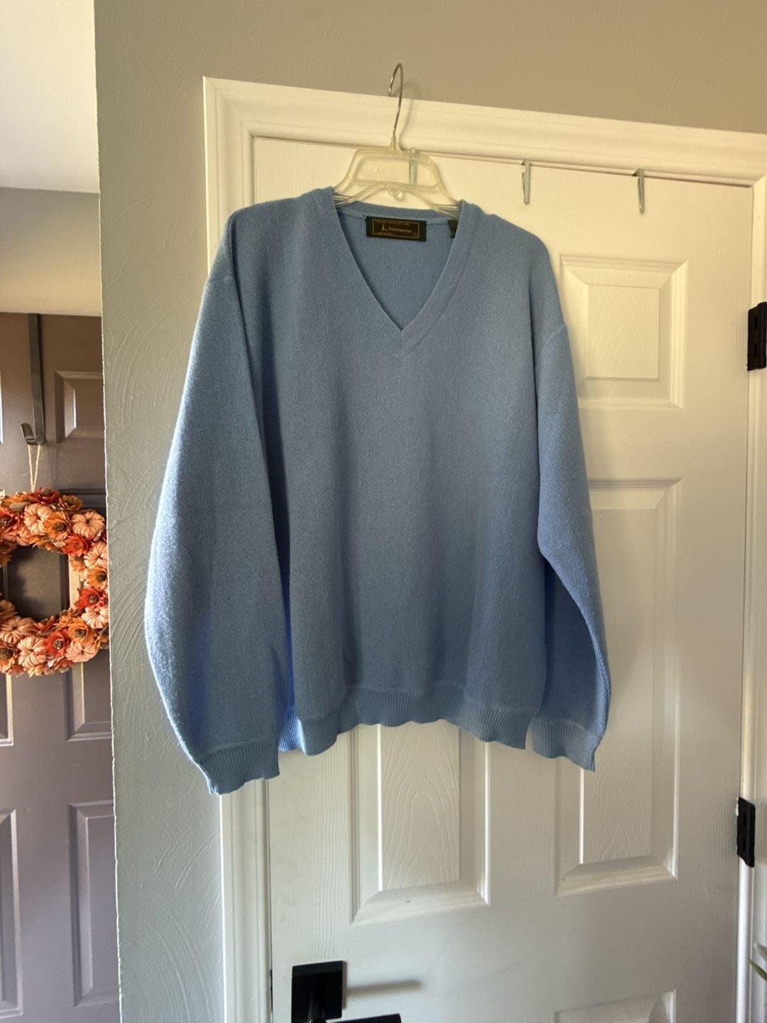 Peru Unlimited V-Neck Sweater Size L Blue Alpaca Wool 2