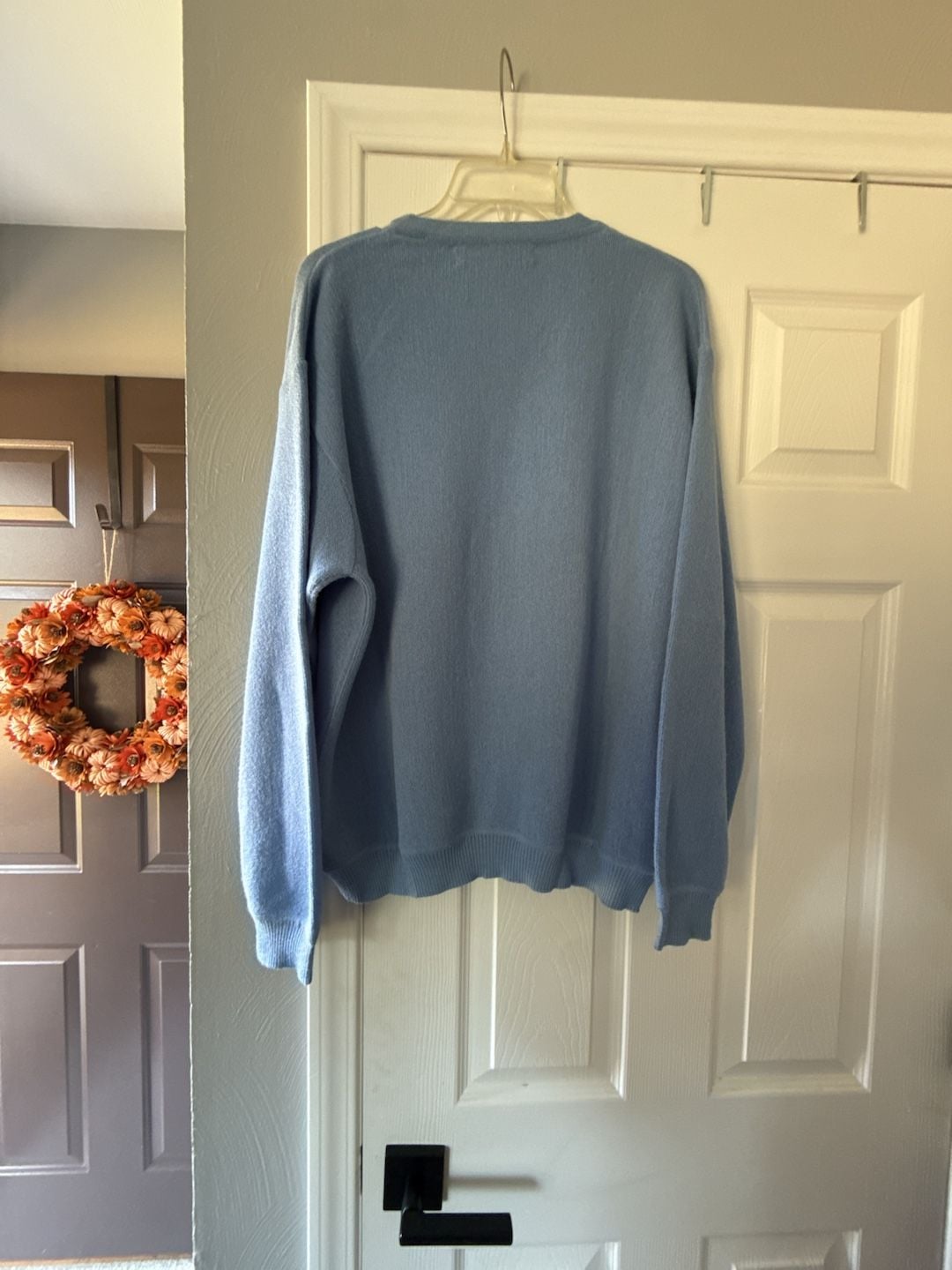 Peru Unlimited V-Neck Sweater Size L Blue Alpaca Wool 7