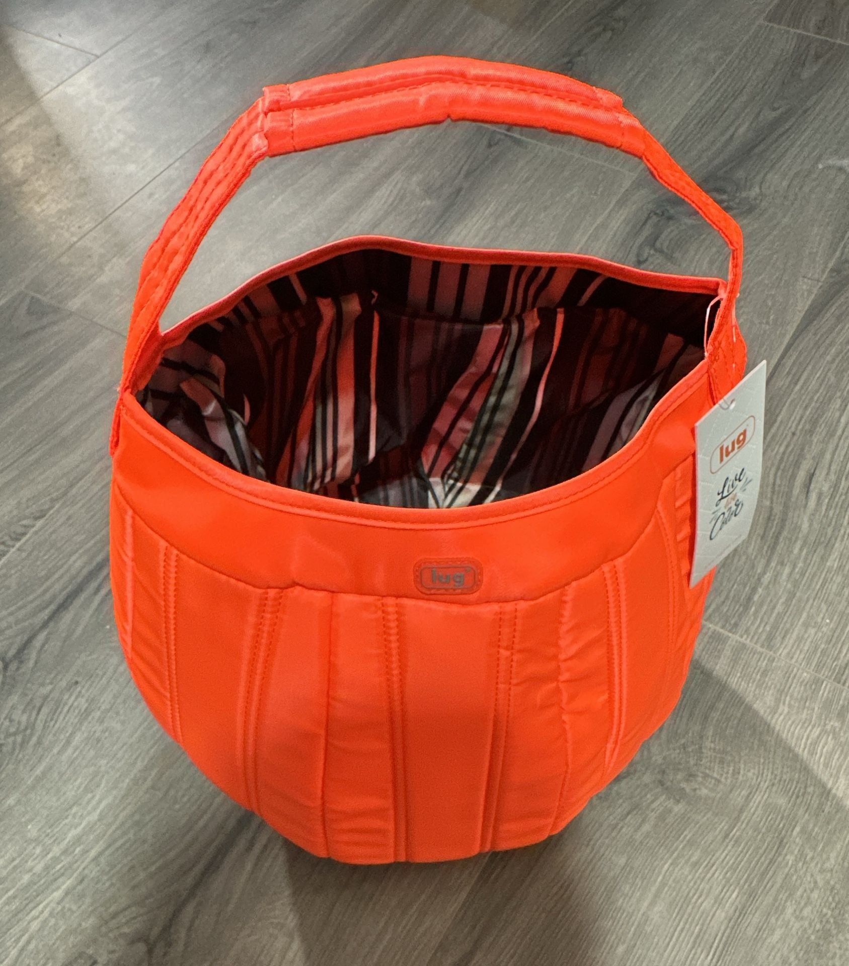 Lug Pumpkin Tote Coral Orange Quilted Bag 2