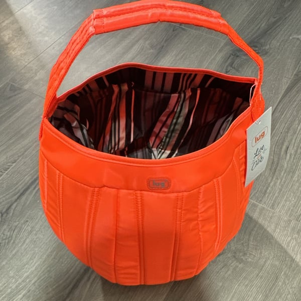 Lug Pumpkin Tote Coral Orange Quilted Bag