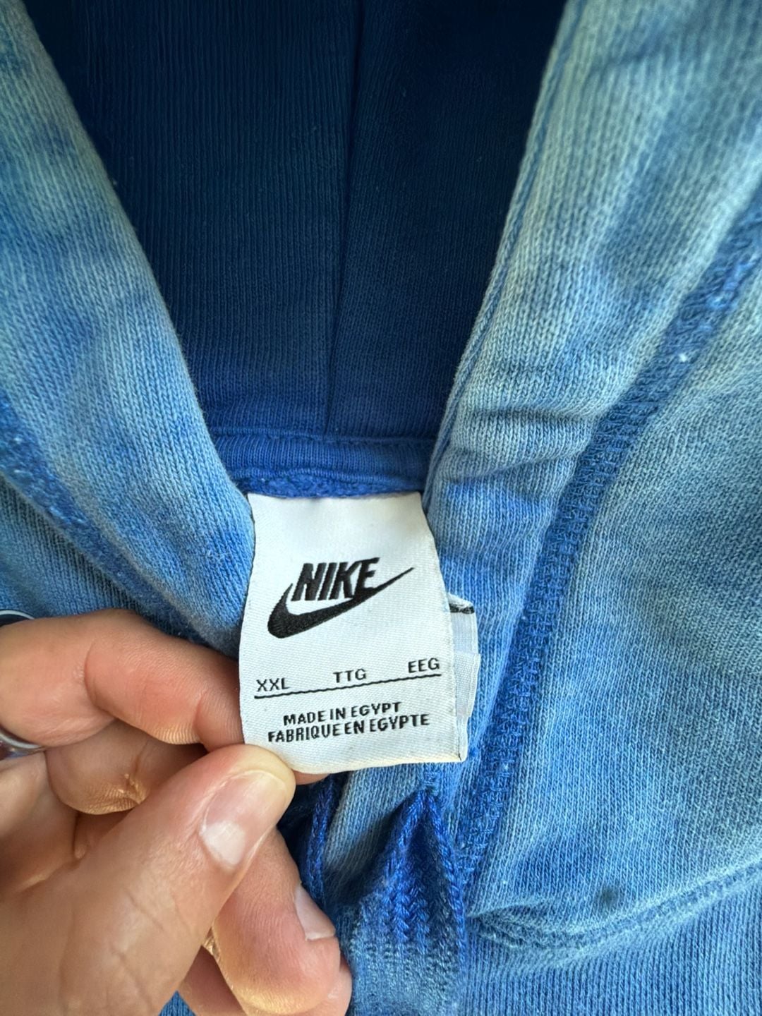 Nike Graphic Hoodie Size XXL Blue Parachute Roses Flames 3