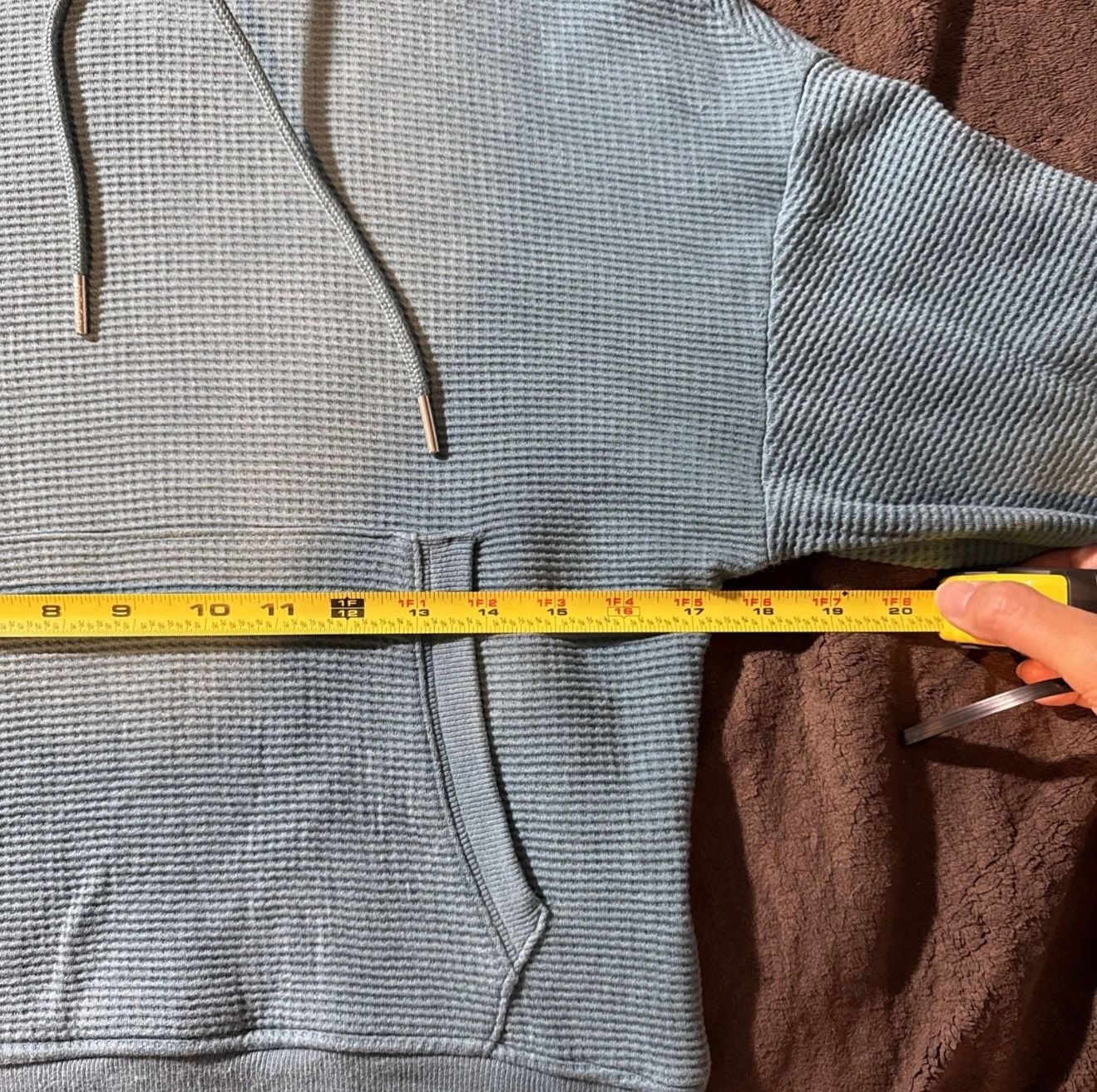 Athleta Balance Waffle Hoodie Size XXS Blue Lyocell Cotton Pullover 4