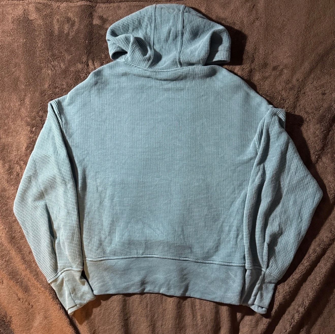 Athleta Balance Waffle Hoodie Size XXS Blue Lyocell Cotton Pullover 8