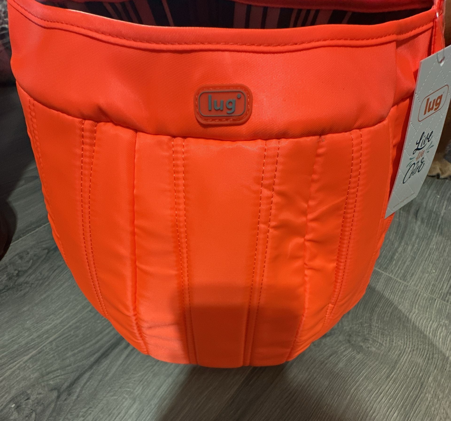 Lug Pumpkin Tote Coral Orange Quilted Bag 3