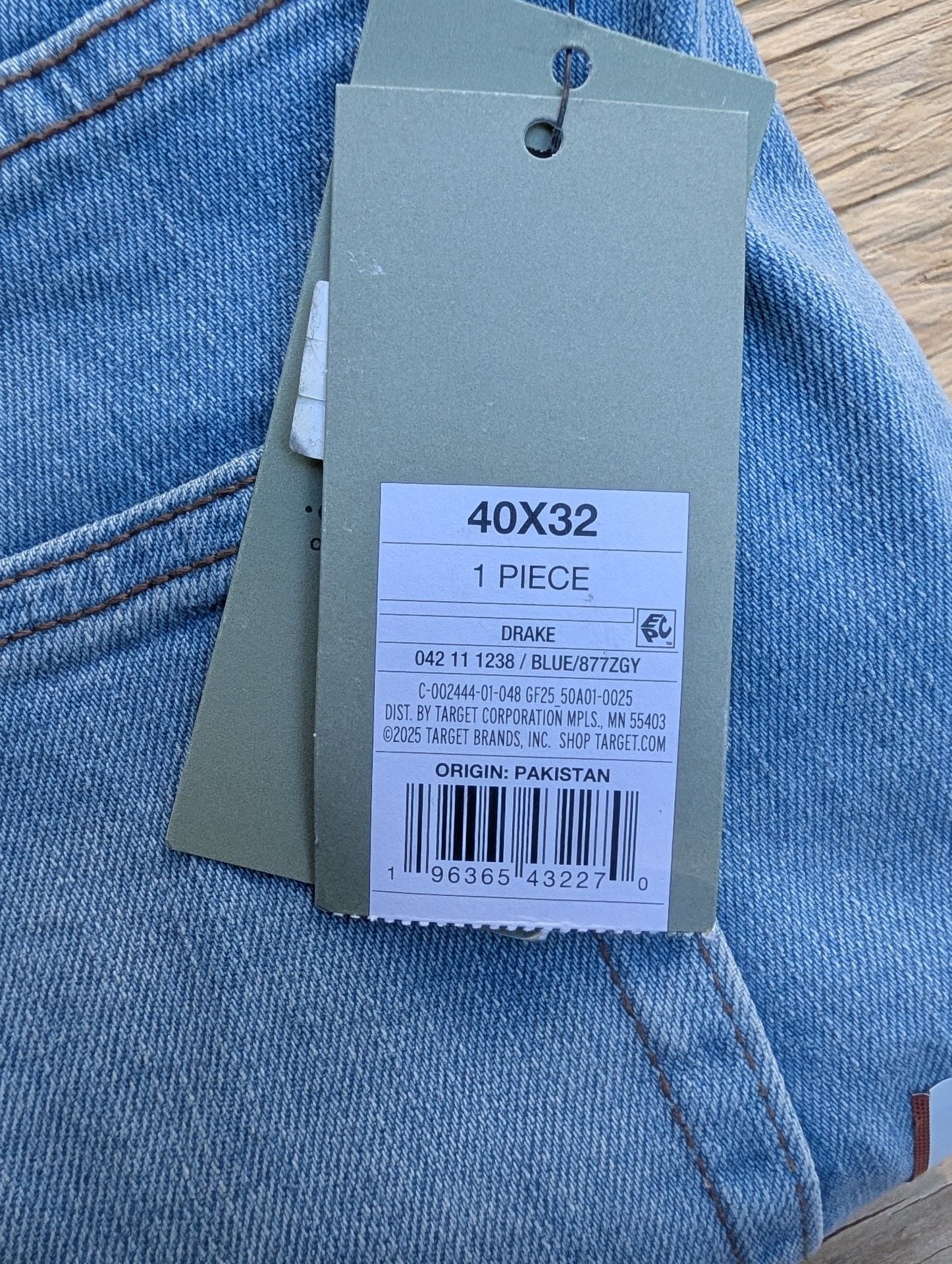 Goodfellow & Co Drake Slim Jeans 40x32 Blue Denim 1