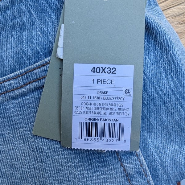 Goodfellow & Co Drake Slim Jeans 40x32 Blue Denim