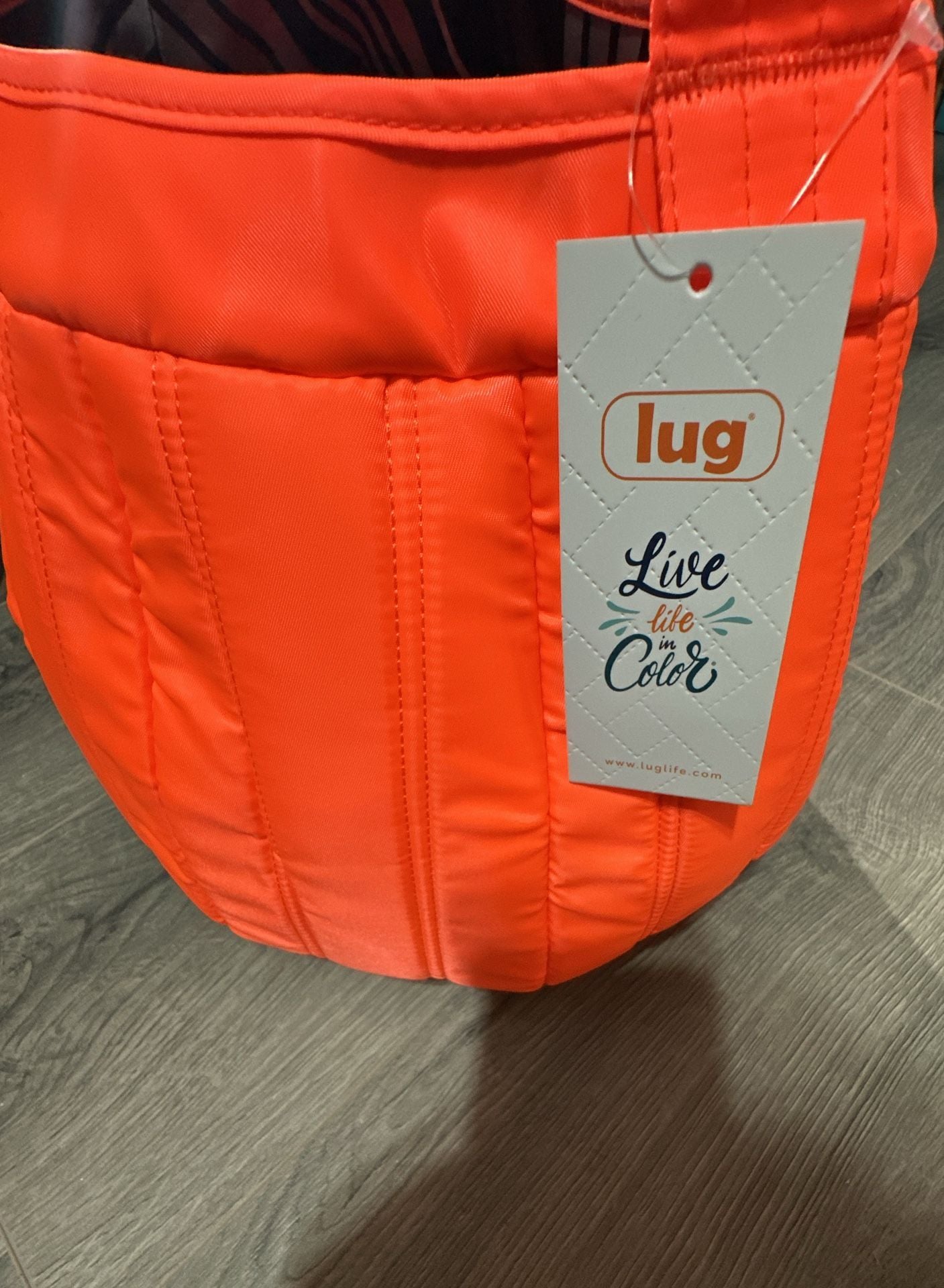 Lug Pumpkin Tote Coral Orange Quilted Bag 4