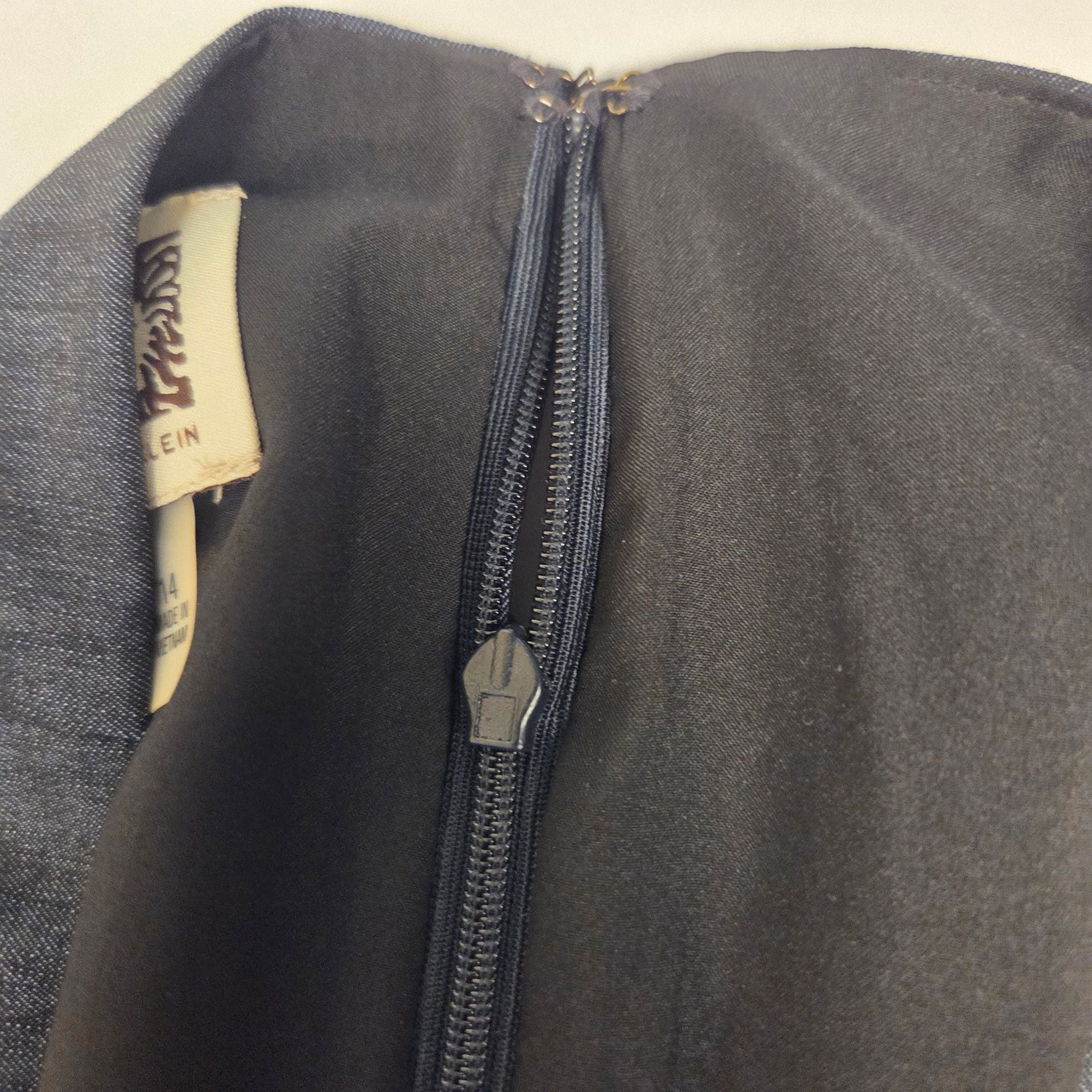 Anne Klein Skirt Size 14 Indigo Twill Pencil 10