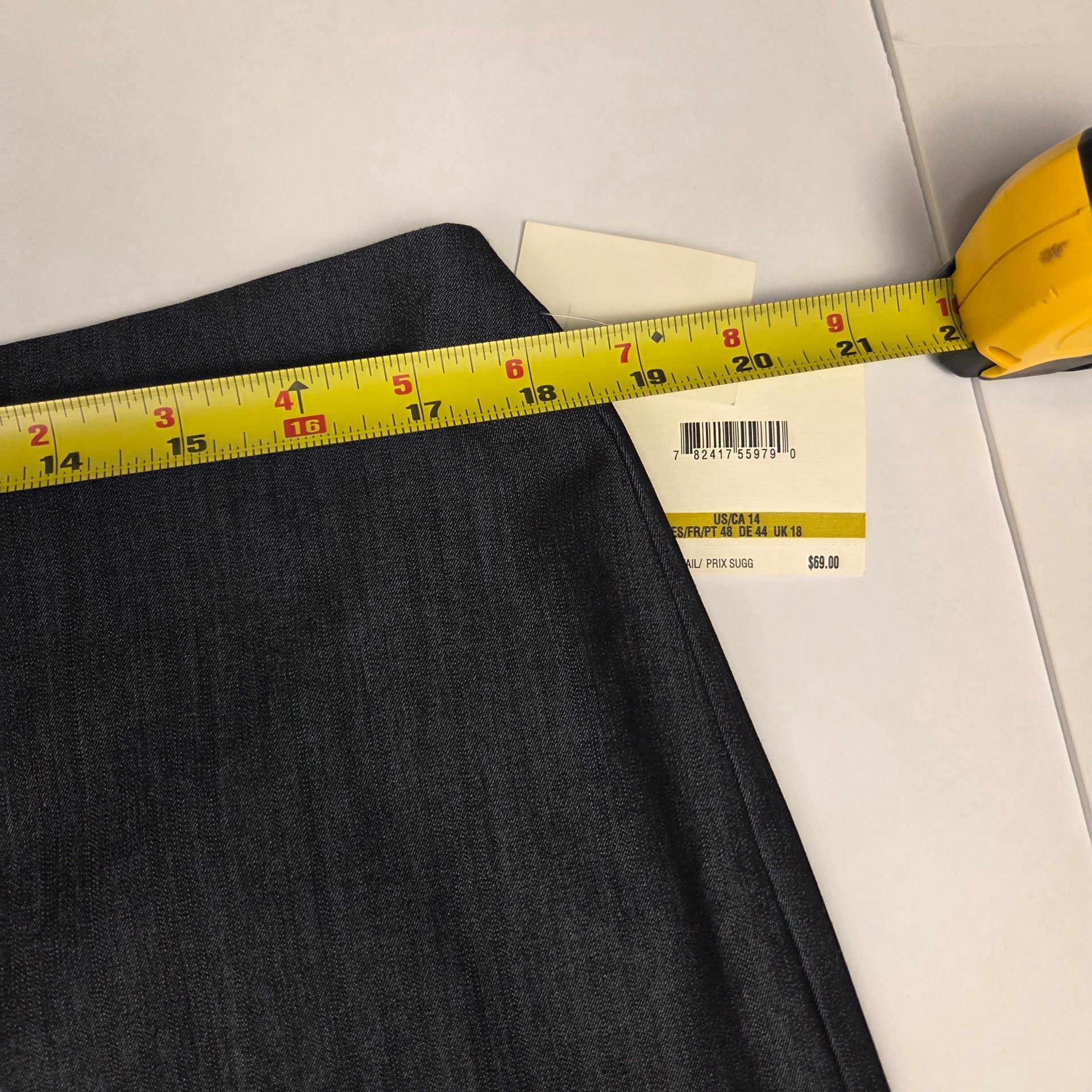 Anne Klein Skirt Size 14 Indigo Twill Pencil 14
