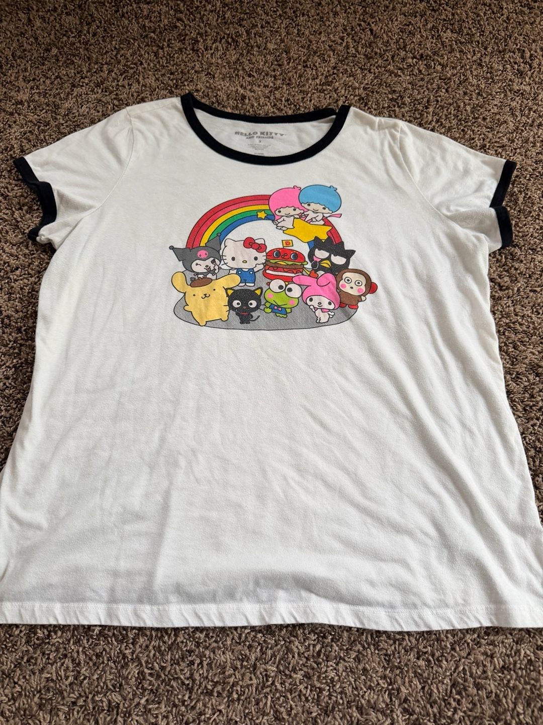 Hello Kitty and Friends Graphic Ringer T-Shirt Size 2 White 2