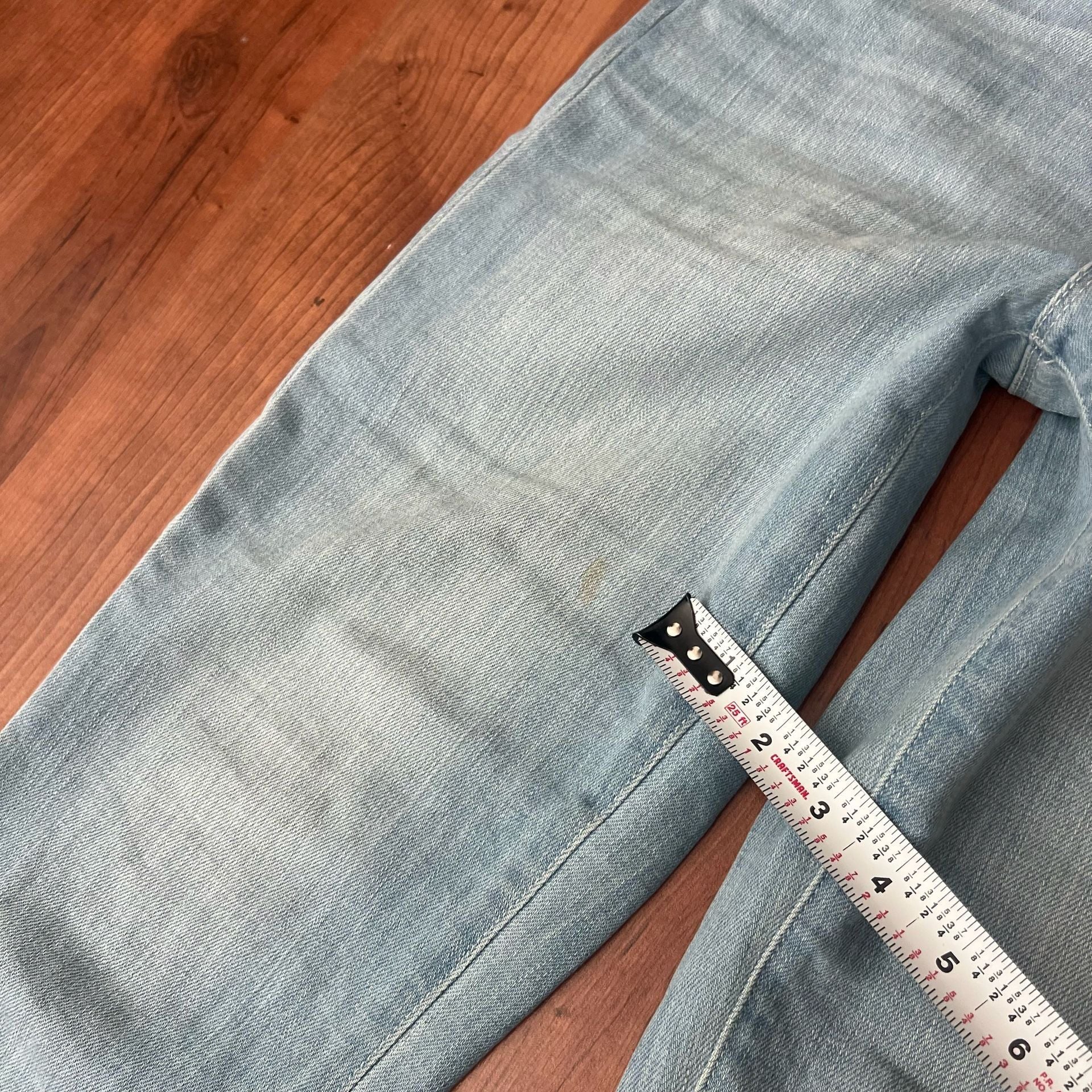 L'Agence Sada High Rise Slim Cropped Denim Jeans Size 25 Light Wash Raw Hem 10