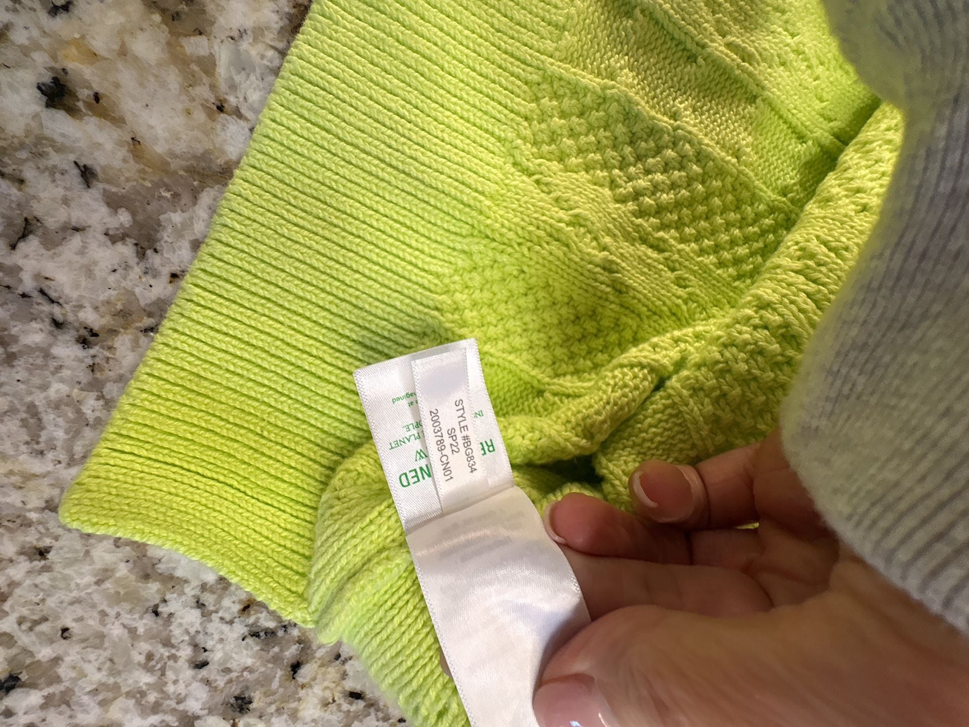 J. Crew Cable Knit Sweater XL Neon Yellow Cotton Crewneck Pullover 7