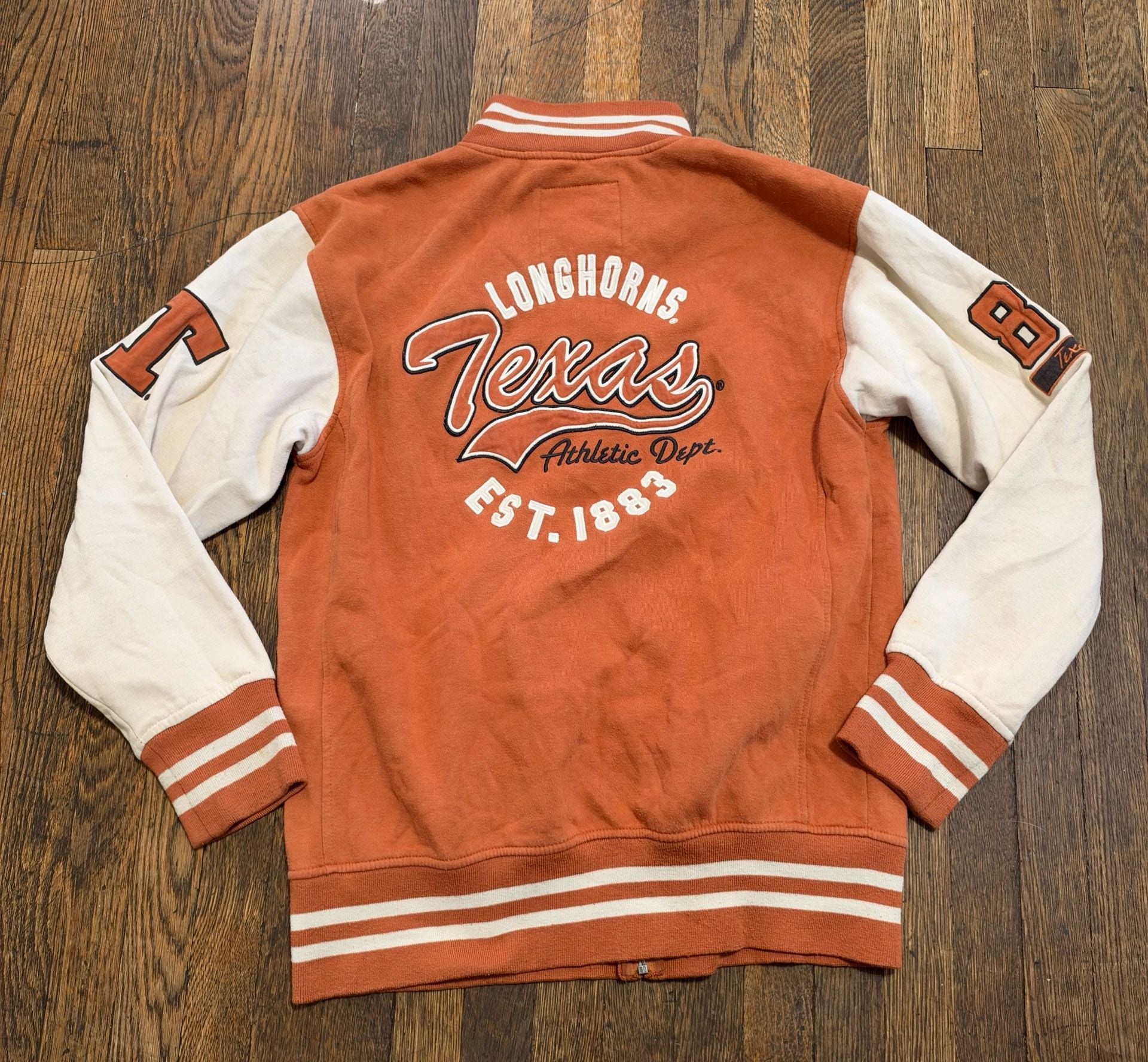 Vintage Colosseum Athletics Texas Longhorns Zip Letter Sweater XL Orange 8