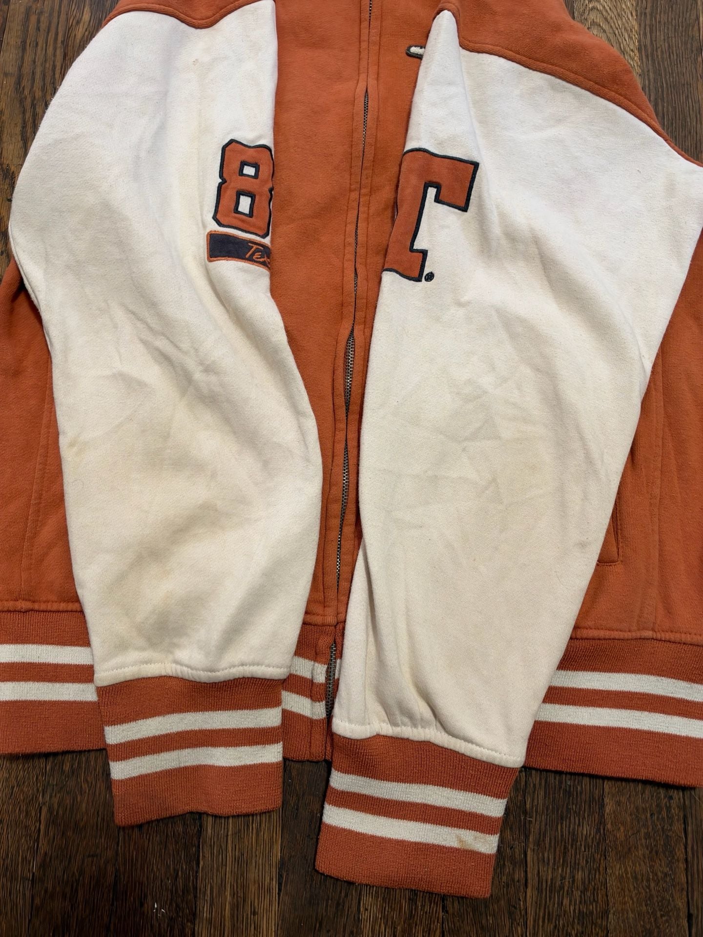 Vintage Colosseum Athletics Texas Longhorns Zip Letter Sweater XL Orange 12