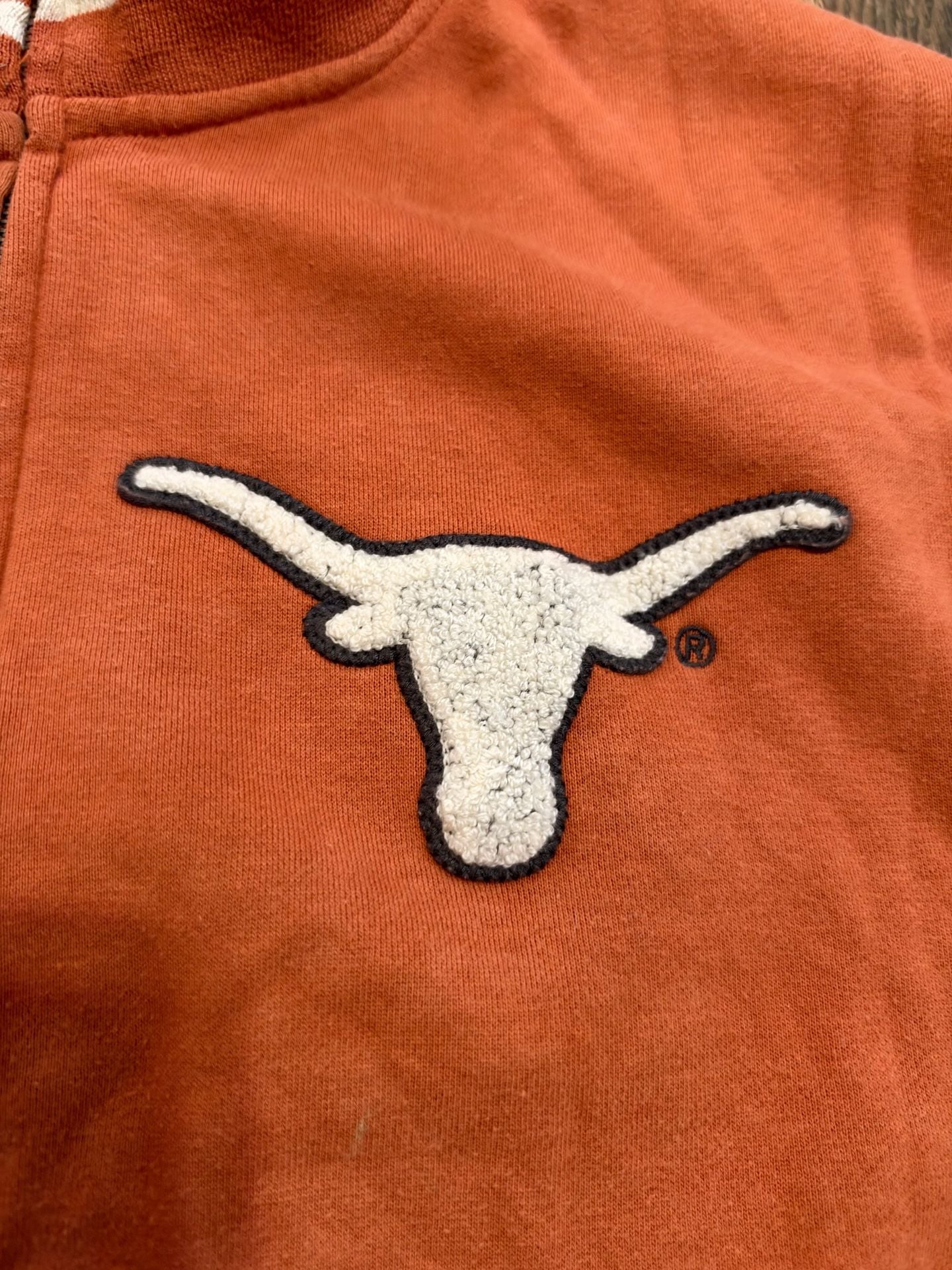 Vintage Colosseum Athletics Texas Longhorns Zip Letter Sweater XL Orange 13