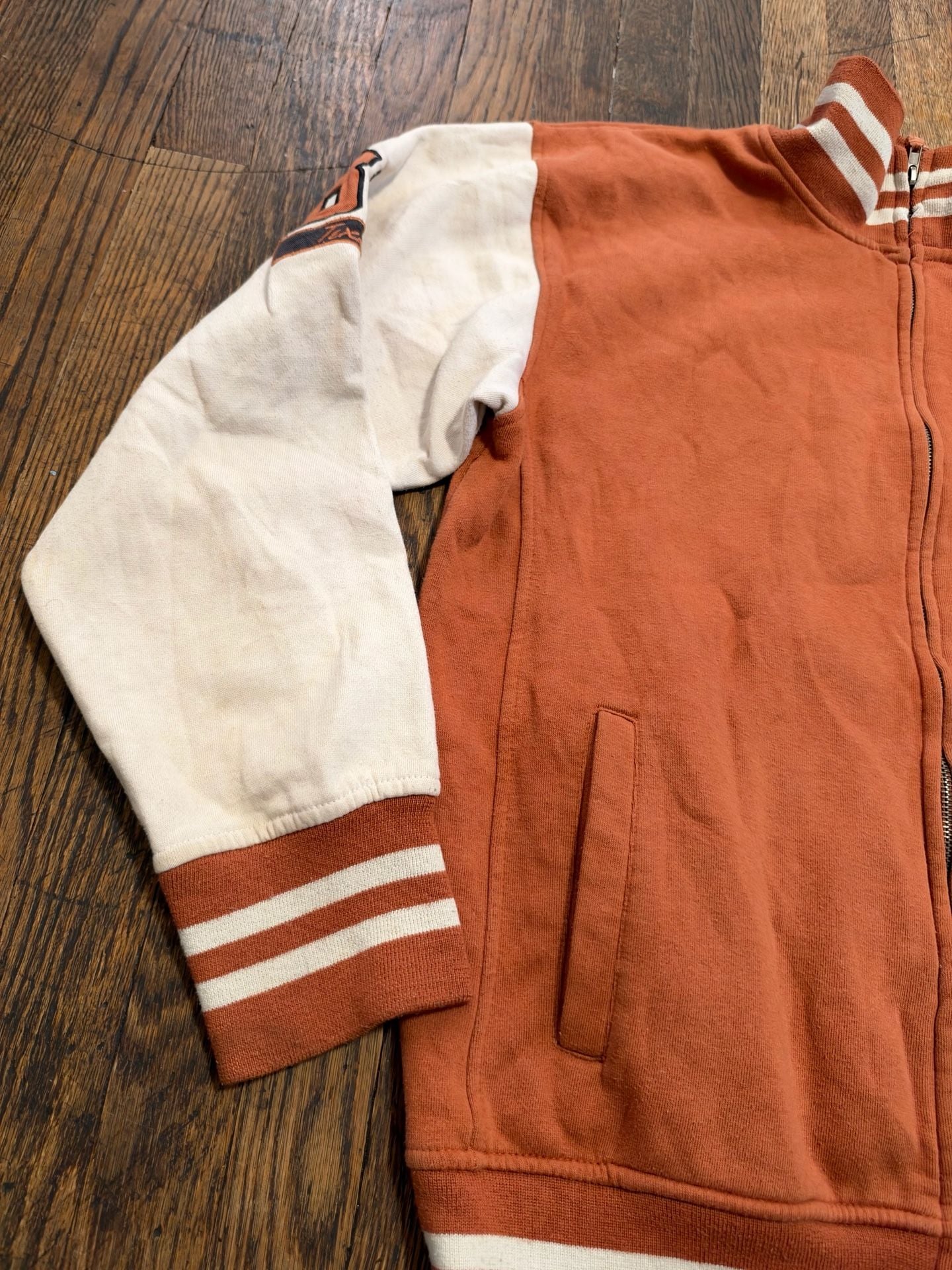 Vintage Colosseum Athletics Texas Longhorns Zip Letter Sweater XL Orange 14
