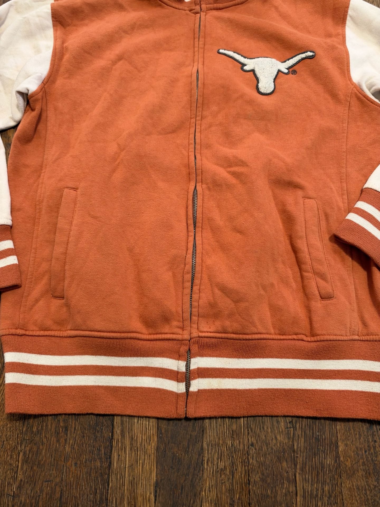 Vintage Colosseum Athletics Texas Longhorns Zip Letter Sweater XL Orange 15