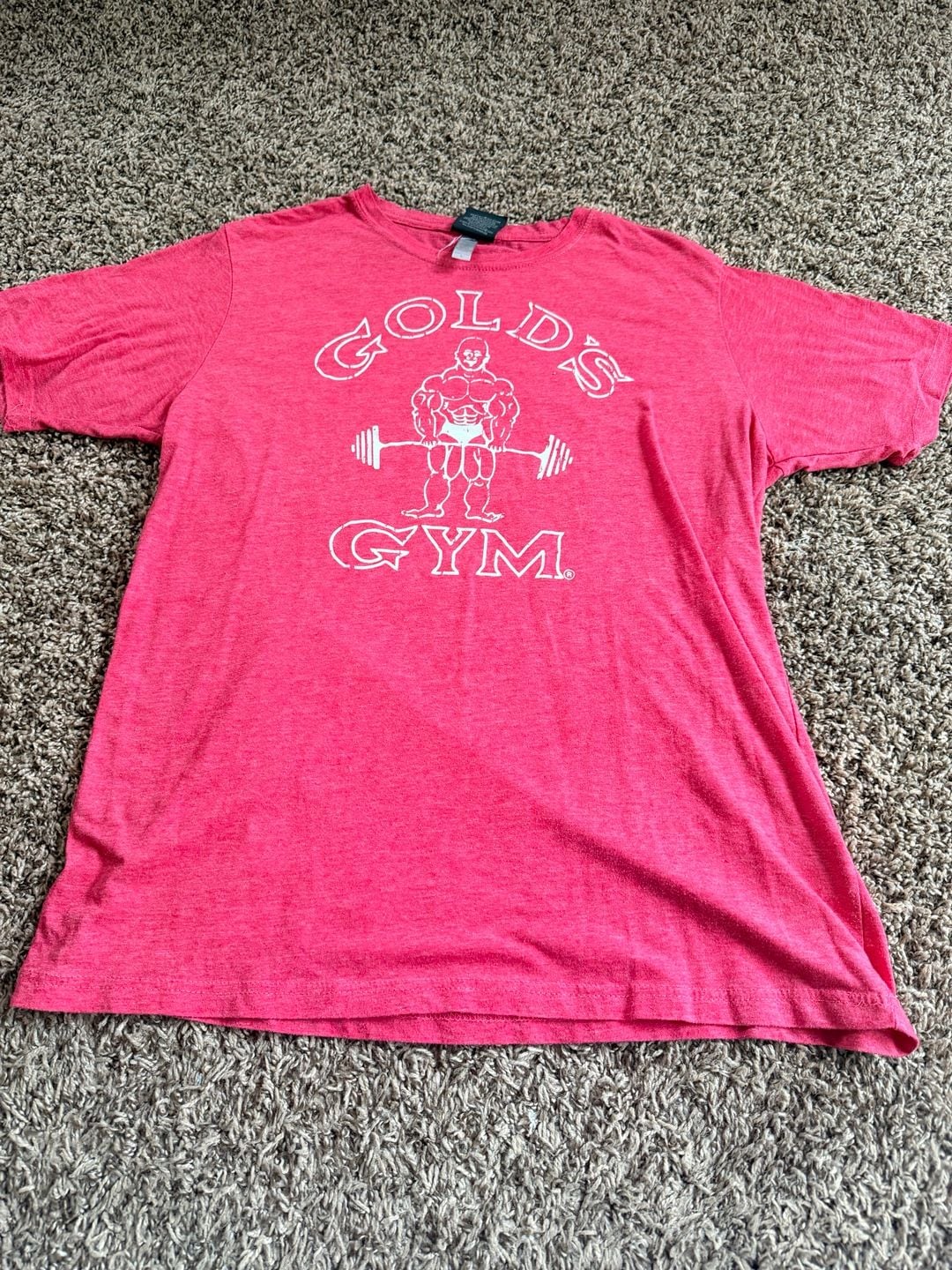 Gold's Gym T-Shirt Size L Pink Bodybuilding Logo Graphic Tee 2