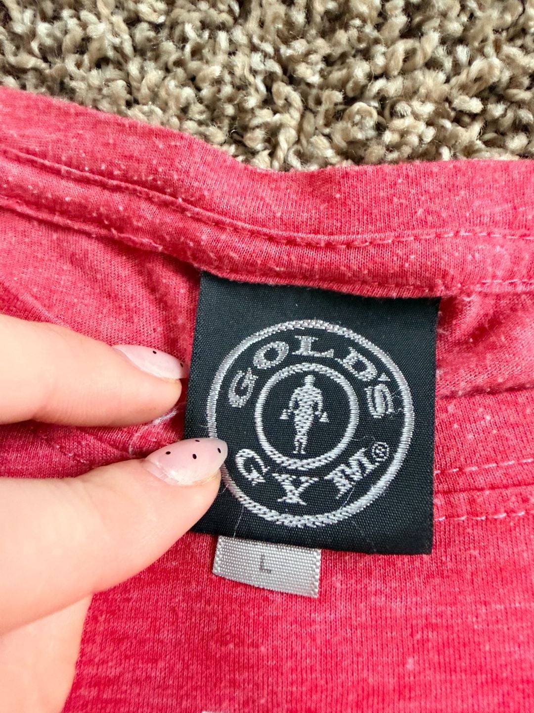 Gold's Gym T-Shirt Size L Pink Bodybuilding Logo Graphic Tee 4