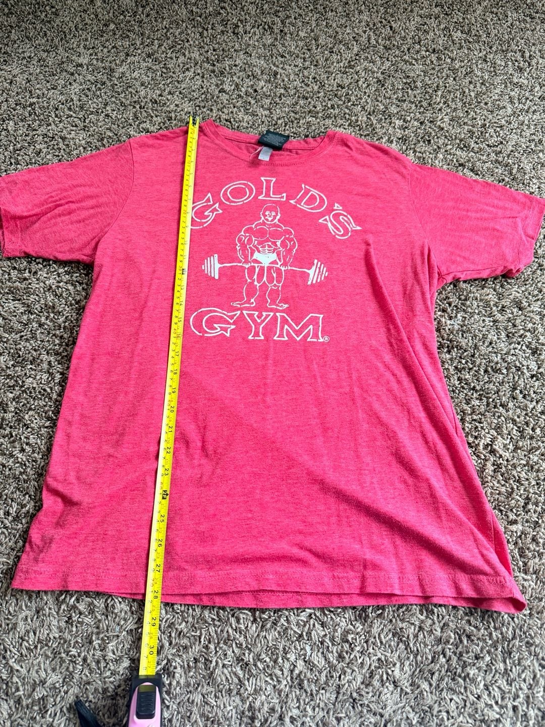 Gold's Gym T-Shirt Size L Pink Bodybuilding Logo Graphic Tee 5