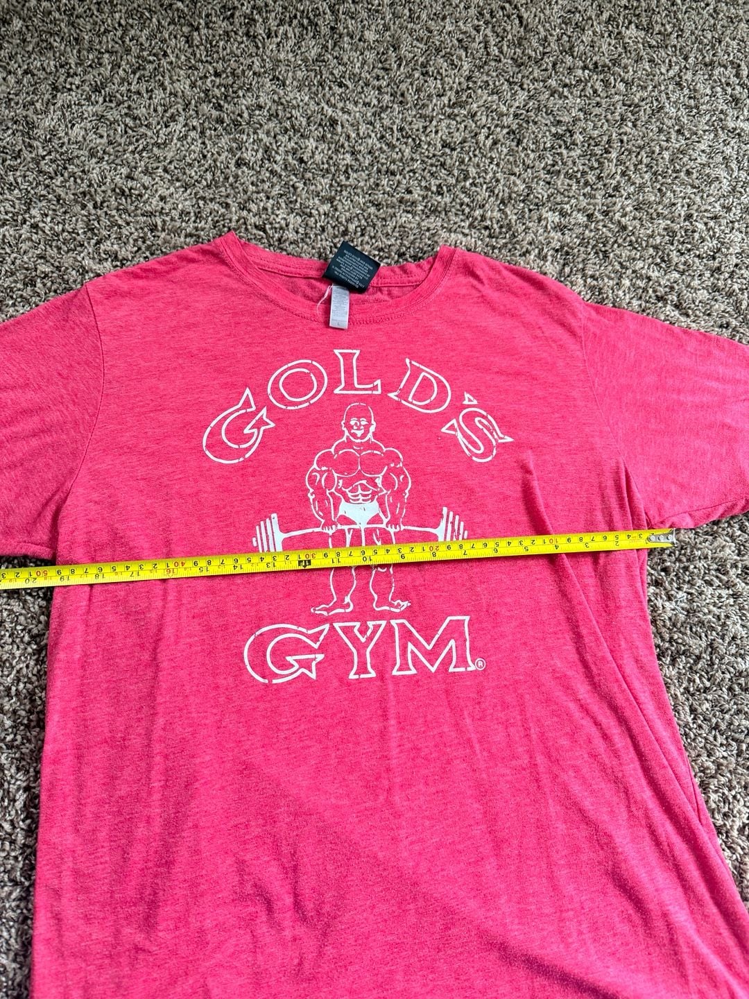 Gold's Gym T-Shirt Size L Pink Bodybuilding Logo Graphic Tee 7