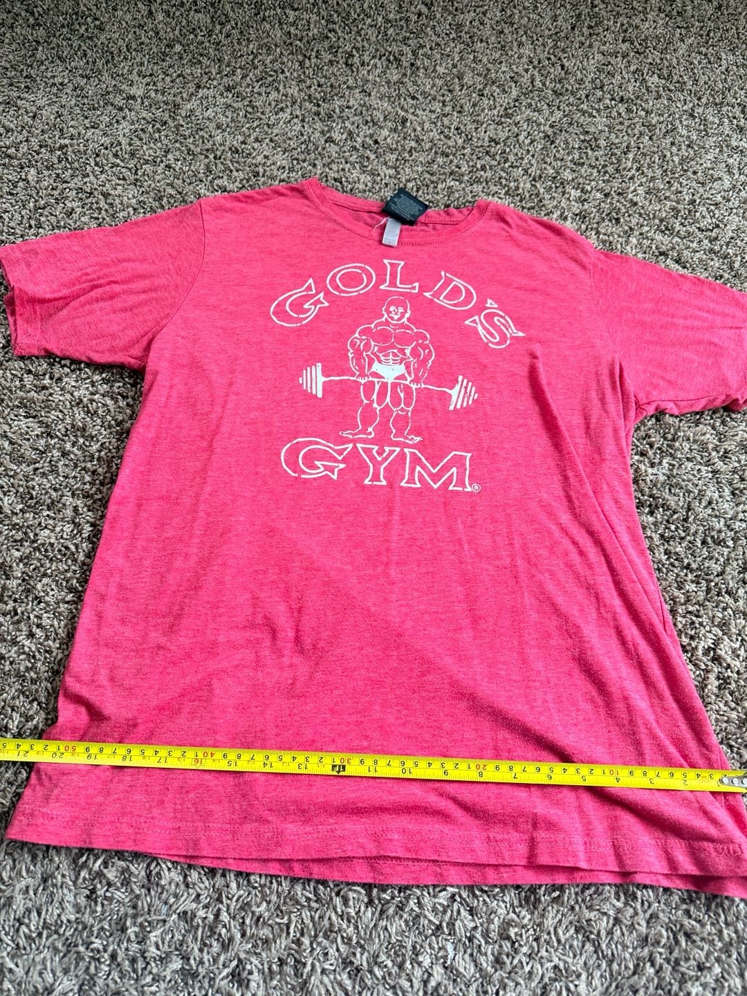 Gold's Gym T-Shirt Size L Pink Bodybuilding Logo Graphic Tee 8