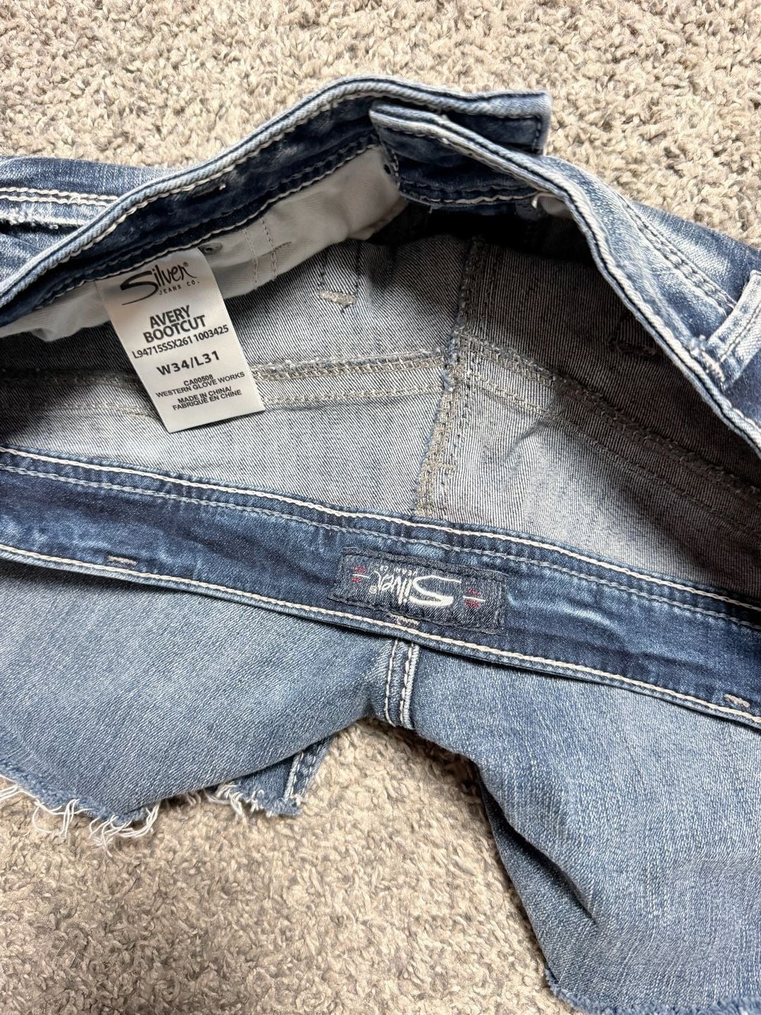 Silver Jeans Co. Avery Bootcut Denim Shorts W34/L31 Blue 4