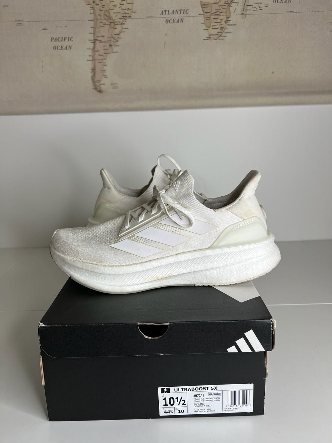 Adidas Ultraboost 5X Size 10.5 White Running Shoes JH7245 2