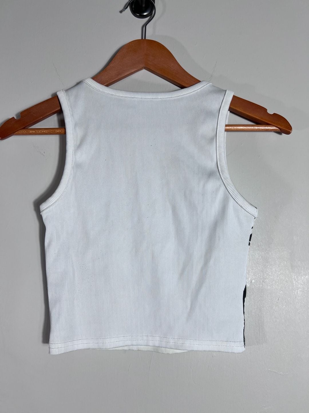 Black White Horror Graphic Ribbed Tank Top Goth Emo Punk Y2K small 4
